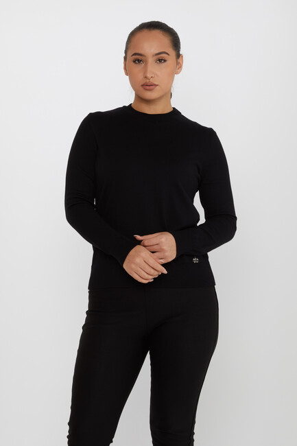 Women's Basic Knitwear Long Sleeve Black - 31574 | KAZEE - Thumbnail