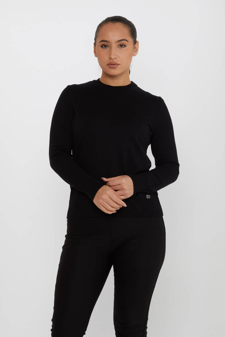 Women's Basic Knitwear Long Sleeve Black - 31574 | KAZEE