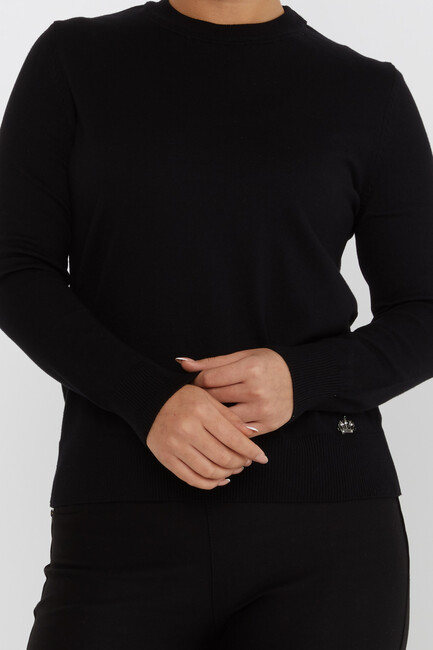 Women's Basic Knitwear Long Sleeve Black - 31574 | KAZEE - Thumbnail