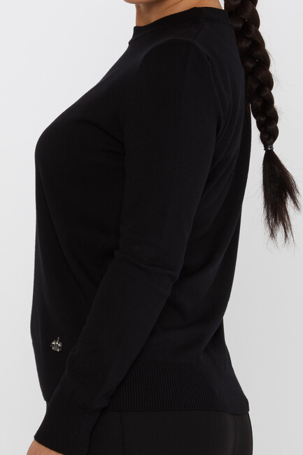 Women's Basic Knitwear Long Sleeve Black - 31574 | KAZEE - Thumbnail