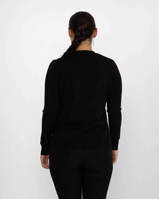 Women's Basic Knitwear Long Sleeve Black - 31574 | KAZEE - Thumbnail