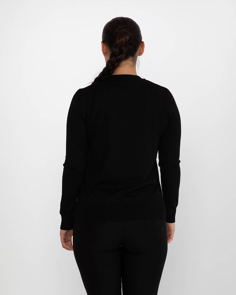 Women's Basic Knitwear Long Sleeve Black - 31574 | KAZEE