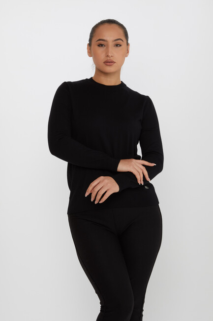 Women's Basic Knitwear Long Sleeve Black - 31574 | KAZEE - Thumbnail