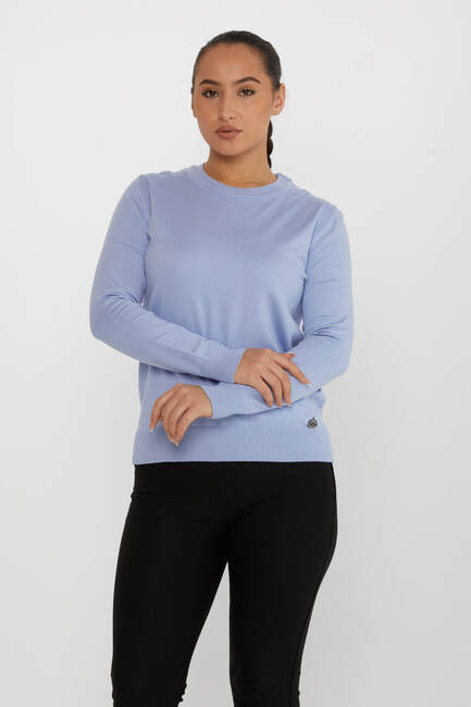 Women's Knitwear Basic Long Sleeve Blue - 31574 | KAZEE - Thumbnail