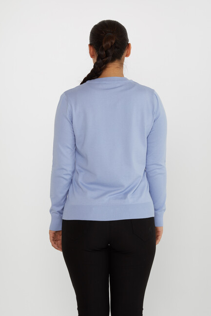 Women's Knitwear Basic Long Sleeve Blue - 31574 | KAZEE - Thumbnail