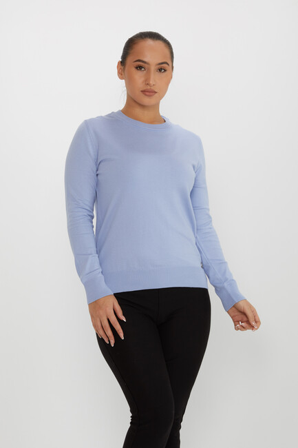 Women's Knitwear Basic Long Sleeve Blue - 31574 | KAZEE - Thumbnail