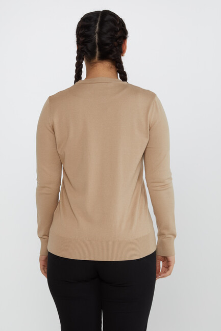 Women's Knitwear Basic Long Sleeve Beige - 31574 | KAZEE - Thumbnail