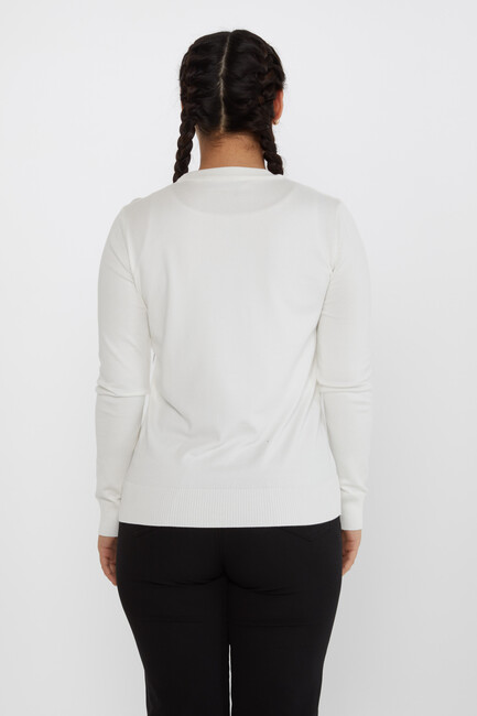 Women's Knitwear Basic Long Sleeve Ecru - 31574 | KAZEE - Thumbnail