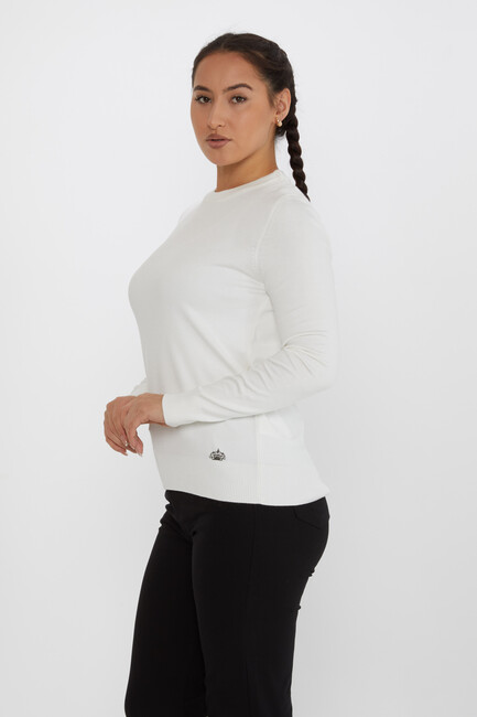 Women's Knitwear Basic Long Sleeve Ecru - 31574 | KAZEE - Thumbnail