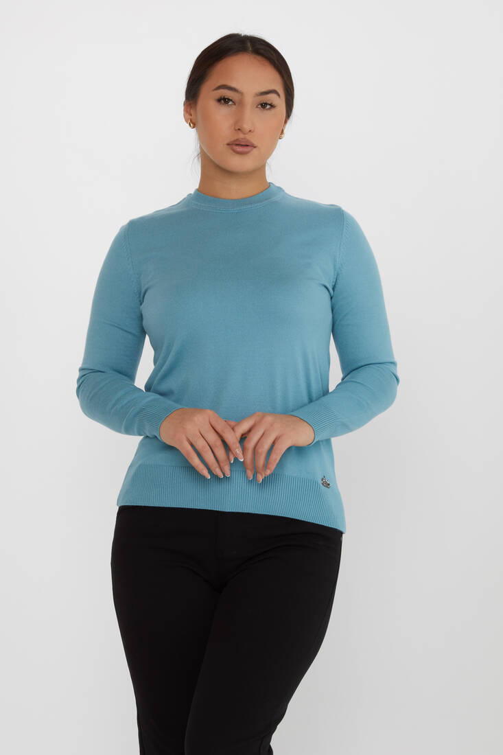 Women's Knitwear Basic Long Sleeve Mint - 31574 | KAZEE