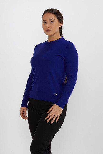 Women's Knitwear Basic Long Sleeve Saxe - 31574 | KAZEE - Thumbnail