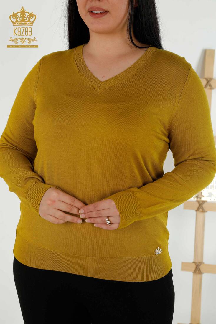 Women's Knitwear Basic Mustard - 30181 | KAZEE