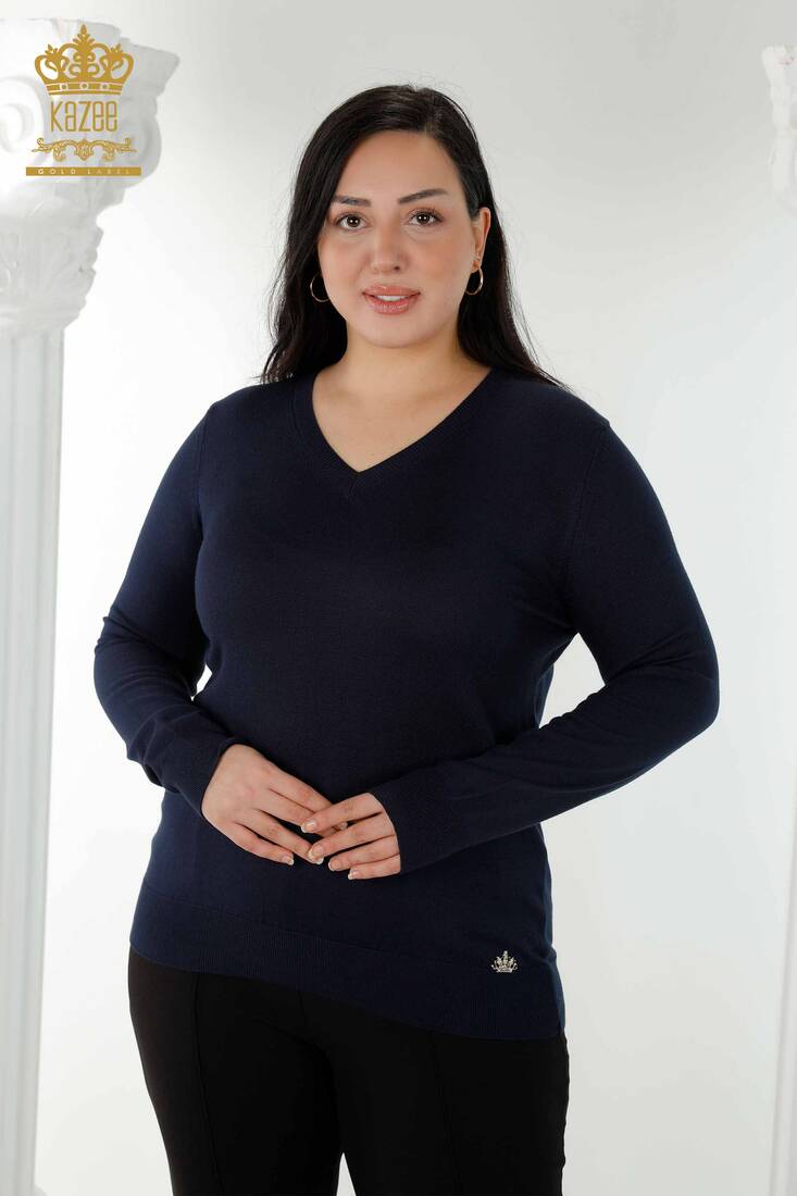 Women's Knitwear Basic Navy - 30181 | KAZEE