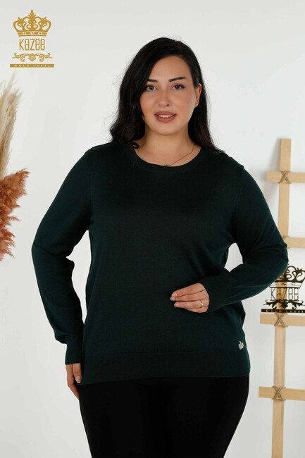 Women's Knitwear Basic Dark Green - 30213 | KAZEE - Thumbnail