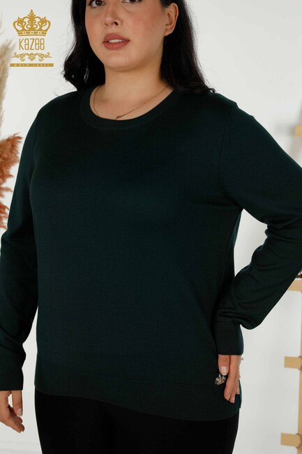 Women's Knitwear Basic Dark Green - 30213 | KAZEE - Thumbnail