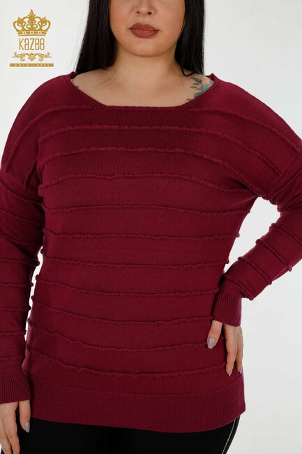 Women's Knitwear Basic Plum - 30169 | KAZEE - Thumbnail