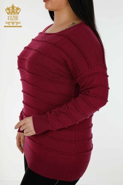 Women's Knitwear Basic Plum - 30169 | KAZEE - Thumbnail