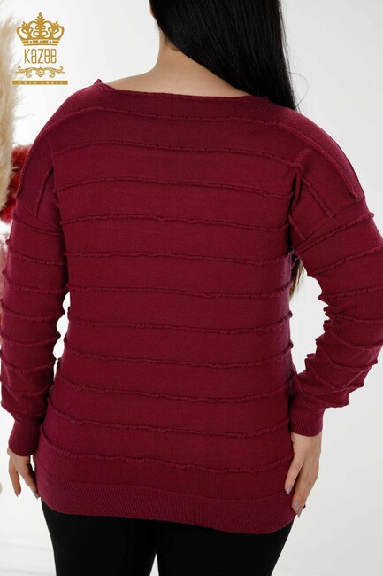 Women's Knitwear Basic Plum - 30169 | KAZEE - Thumbnail