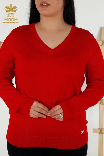 Women's Knitwear Basic Red - 30181 | KAZEE - Thumbnail