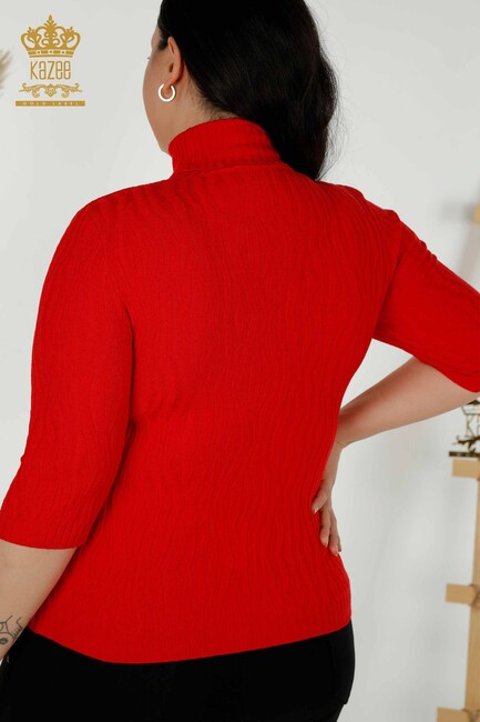 Women's Knitwear Basic Red - 30290 | KAZEE - Thumbnail