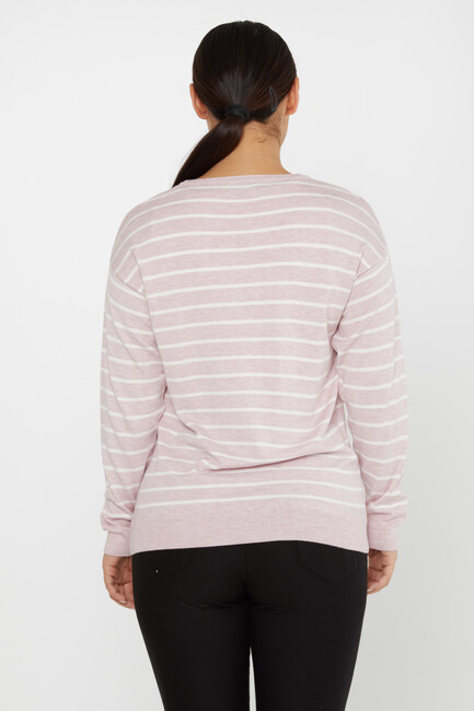 Women's Knitwear Basic Striped Powder - 31210 | KAZEE - Thumbnail