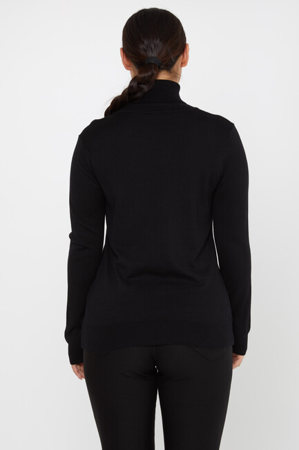 Women's Knitwear Basic Turtleneck Black - 11122 | KAZEE - Thumbnail