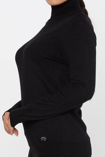 Women's Knitwear Basic Turtleneck Black - 11122 | KAZEE - Thumbnail