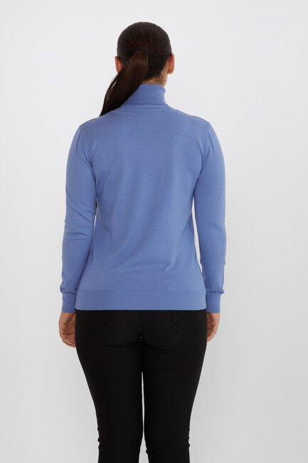 Women's Knitwear Basic Turtleneck Dark Blue - 11122 | KAZEE - Thumbnail