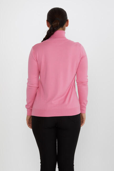 Women's Knitwear Basic Turtleneck Pink - 11122 | KAZEE - Thumbnail