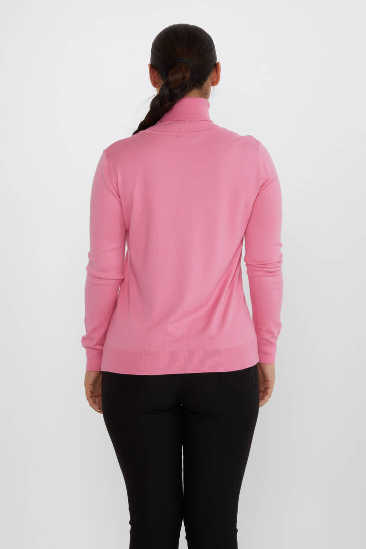 Women's Knitwear Basic Turtleneck Pink - 11122 | KAZEE