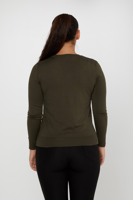 Women's Knitwear Basic V Neck Khaki - 11071 | KAZEE - Thumbnail