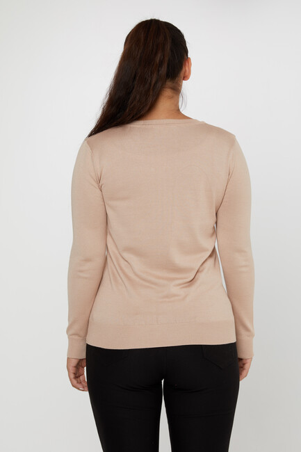 Women's Knitwear Basic V Neck Stone - 11071 | KAZEE - Thumbnail