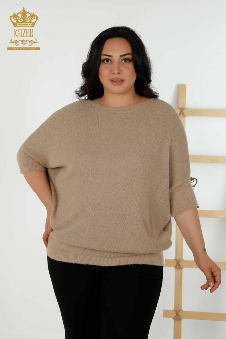 Women's Knitwear Bat Sleeve Beige - 30293 | KAZEE