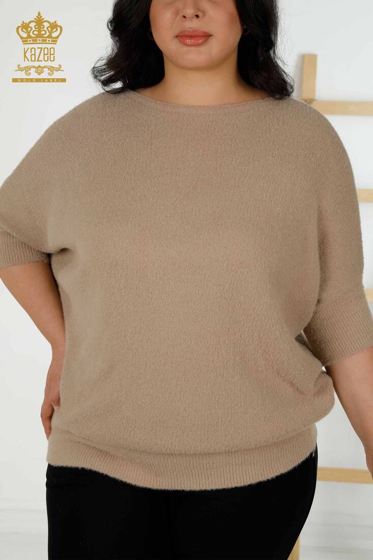 Women's Knitwear Bat Sleeve Beige - 30293 | KAZEE