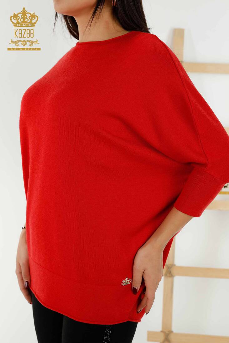 Women's Knitwear Bat Sleeve Coral - 30241 | KAZEE