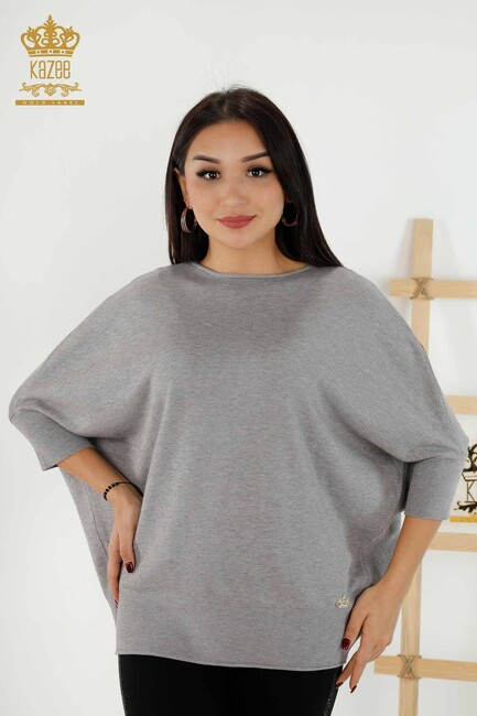 Women's Knitwear Bat Sleeve Gray - 30241 | KAZEE - Thumbnail