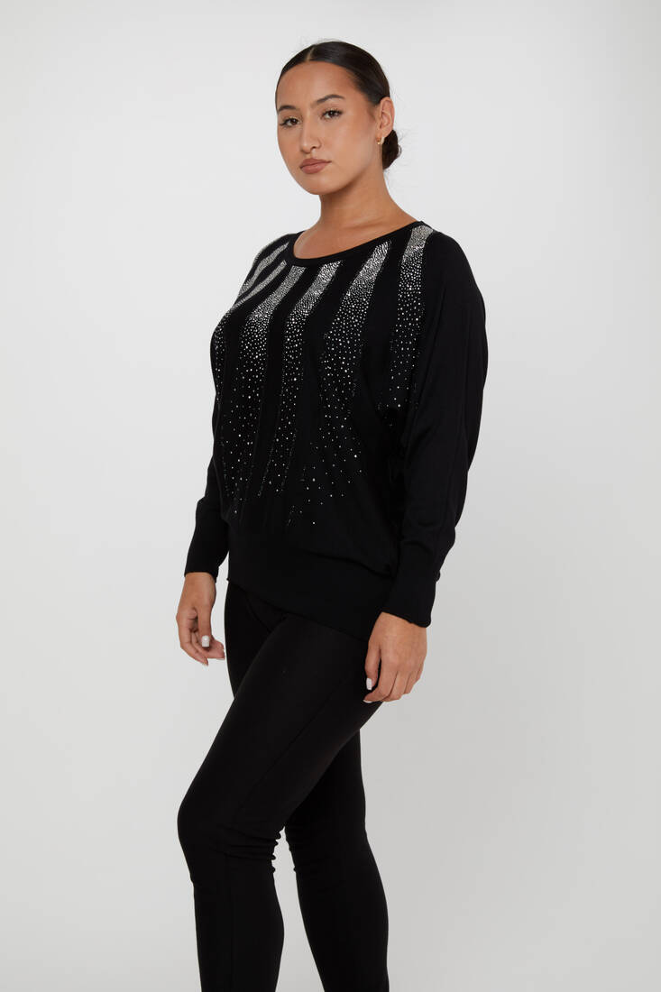 Women's Knitwear Bat Sleeve Black - 30675 | KAZEE