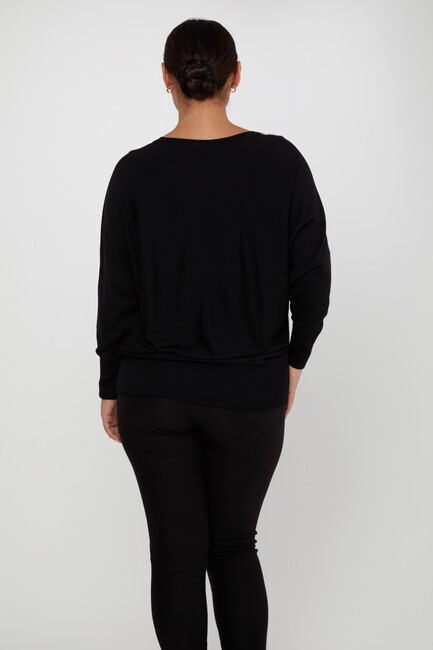 Women's Knitwear Bat Sleeve Black - 30675 | KAZEE - Thumbnail