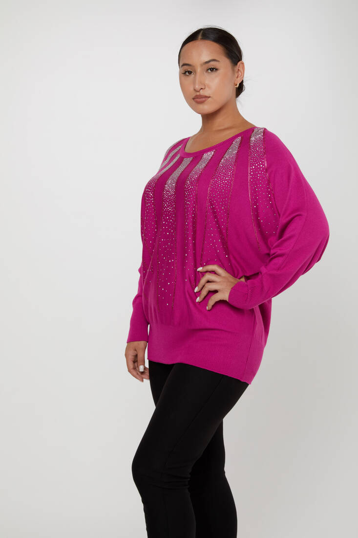 Women's Knitwear Batwing Sleeve Fuchsia - 30675 | KAZEE