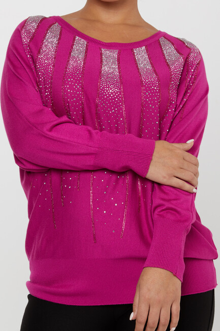 Women's Knitwear Batwing Sleeve Fuchsia - 30675 | KAZEE - Thumbnail