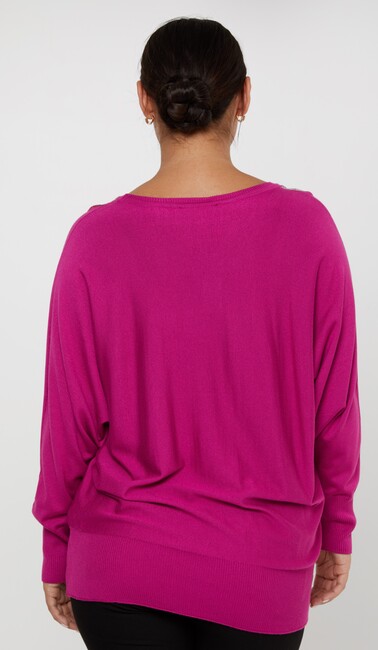 Women's Knitwear Batwing Sleeve Fuchsia - 30675 | KAZEE - Thumbnail