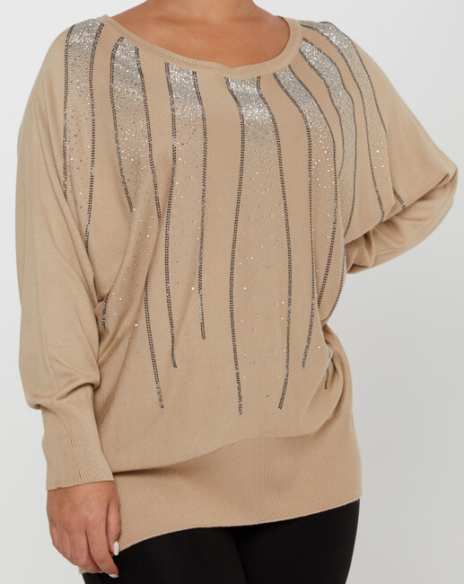 Women's Knitwear Bat Sleeve Mink - 30675 | KAZEE - Thumbnail