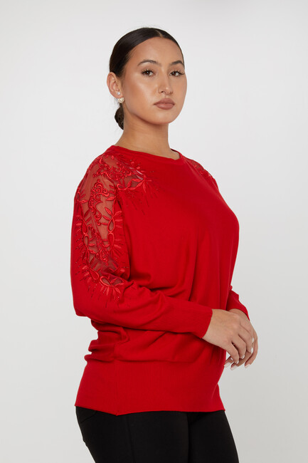 Women's Knitwear Batwing Sleeve Red - 30767 | KAZEE - Thumbnail