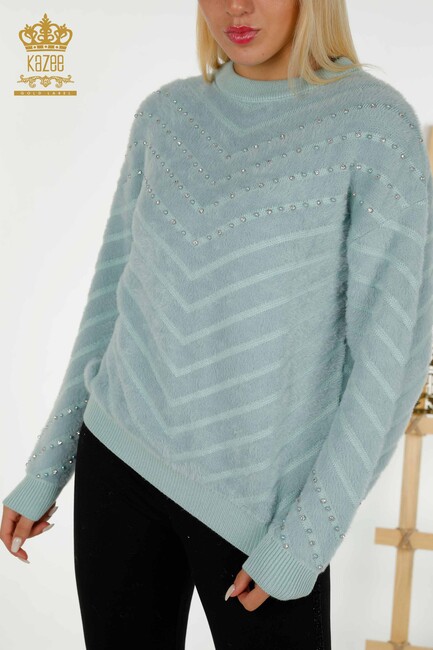 Women's Knitwear Beaded Stone Mint - 30189 | KAZEE - Thumbnail