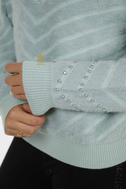 Women's Knitwear Beaded Stone Mint - 30189 | KAZEE - Thumbnail