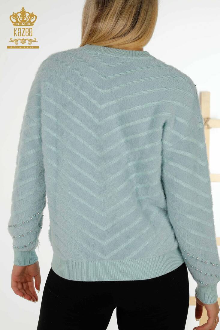 Women's Knitwear Beaded Stone Mint - 30189 | KAZEE