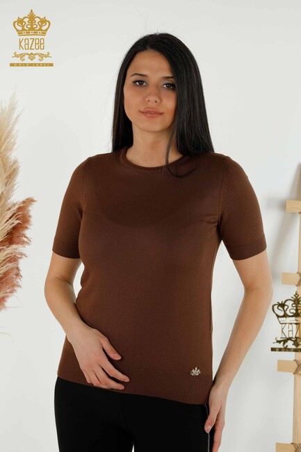 Women's Knitwear Crew Neck Brown - 15943 | KAZEE - Thumbnail