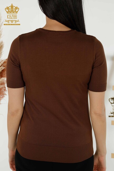 Women's Knitwear Crew Neck Brown - 15943 | KAZEE - Thumbnail