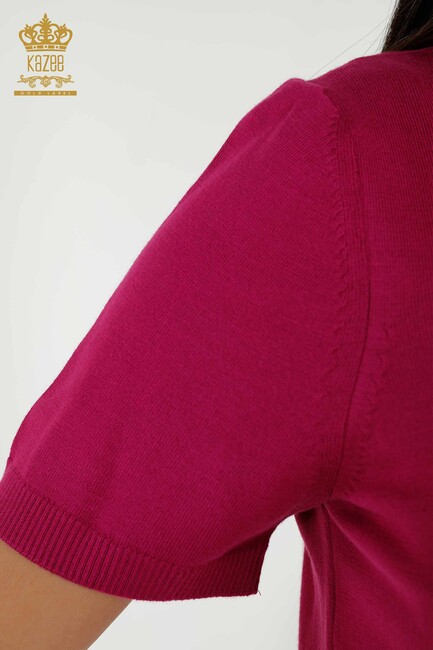 Women's Knitwear Crew Neck Fuchsia - 15943 | KAZEE - Thumbnail