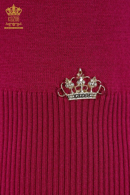 Women's Knitwear Crew Neck Fuchsia - 15943 | KAZEE - Thumbnail